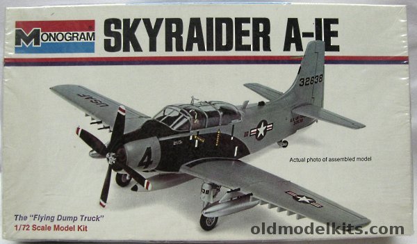 Monogram 1/72 A-1E Skyraider 'Flying Dump Truck' - White Box Issue, 6807 plastic model kit